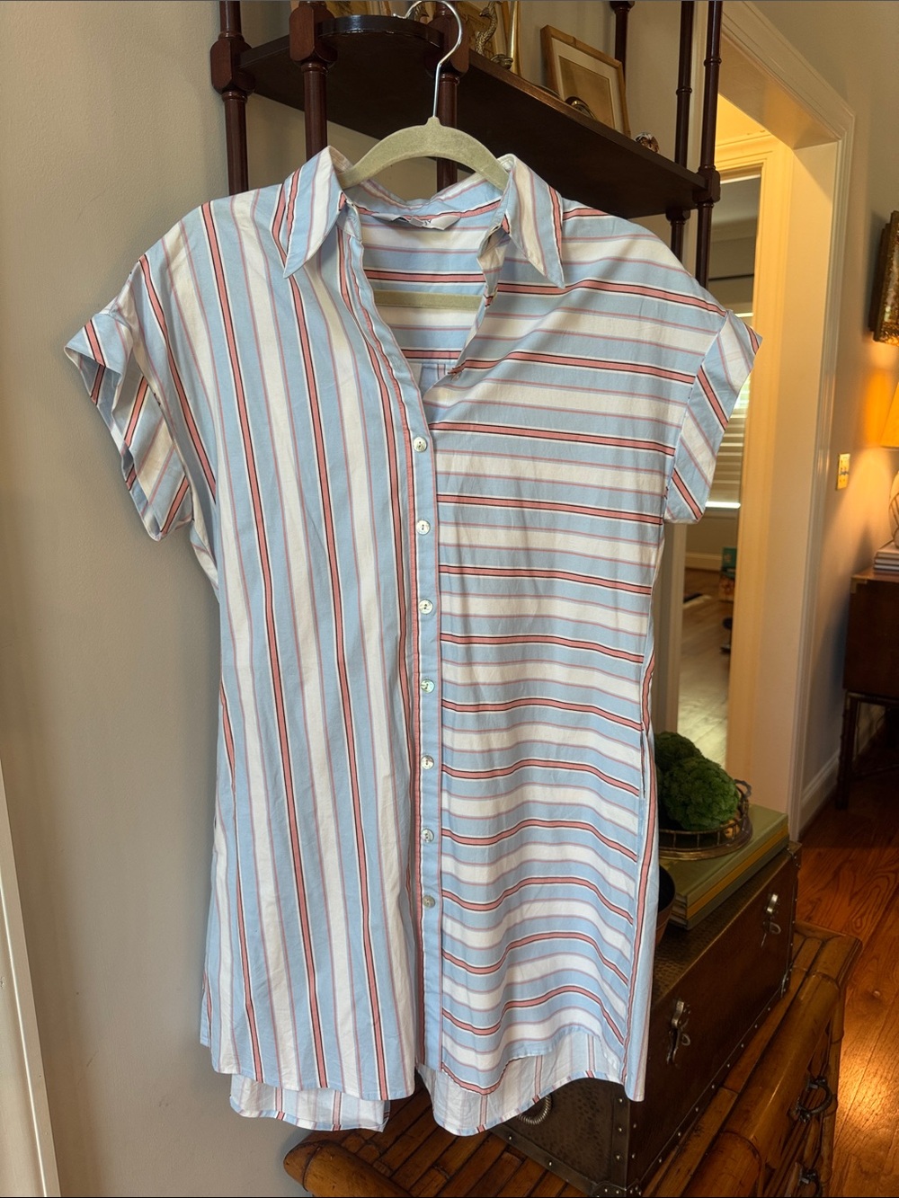 CROSBY by Mollie Burch Pastel Blue & Pink Striped Top